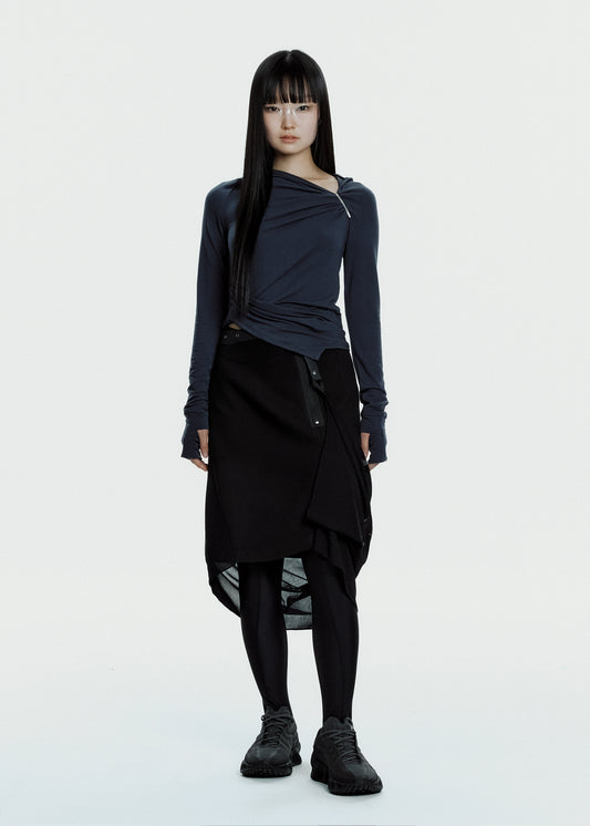 Hooded Shirring Top