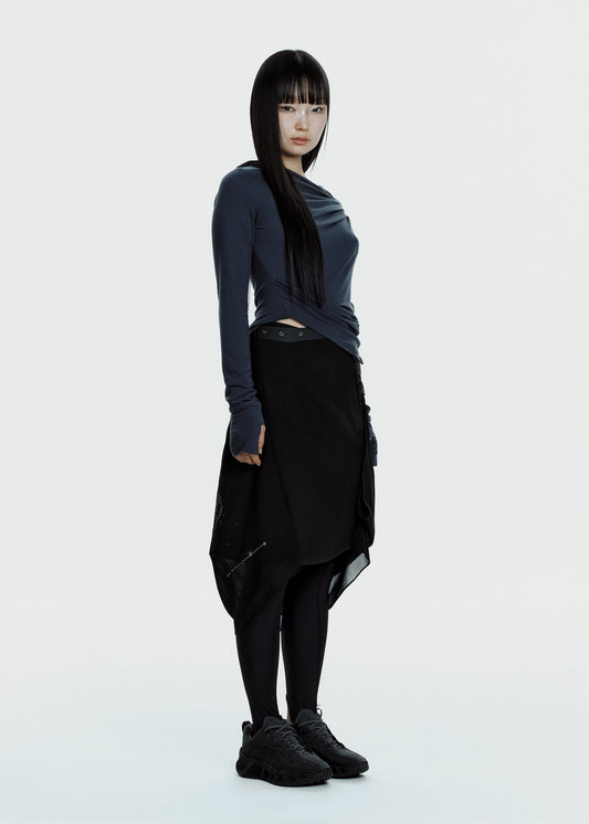 Hooded Shirring Top