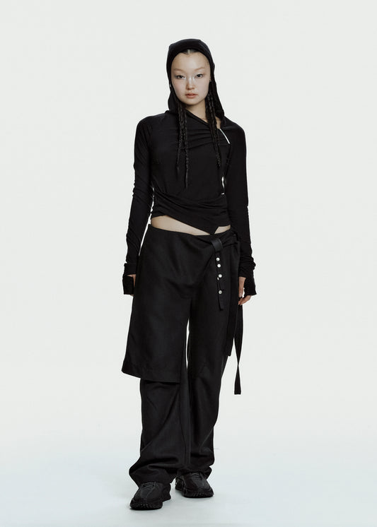 Hooded Shirring Top